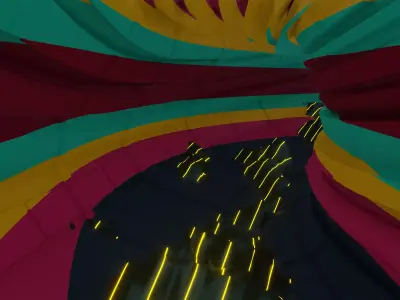Wild tunnel with graffiti  effects and 3D model included 3D model