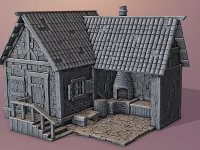 Medieval house 3D print model