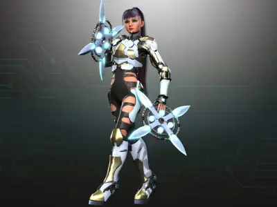 Cyborg War Zone - Eva02 Low-poly 3D model