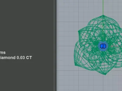 Powerful Minimalist Rose Solitaire Diamond Pendant Studs 3D 3D print model