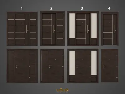 Door 3d Model modern front Free 3D model