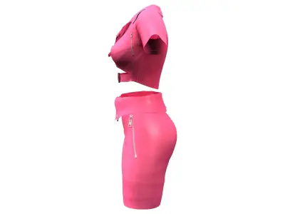 Pink Leather Outfit Low-poly 3D model