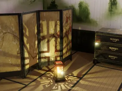 Chinese Interior Furniture Pack Vol-1 Low-poly 3D model