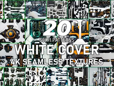 20 Seamless Sci-fi Patterns - White Cover Texture Texture
