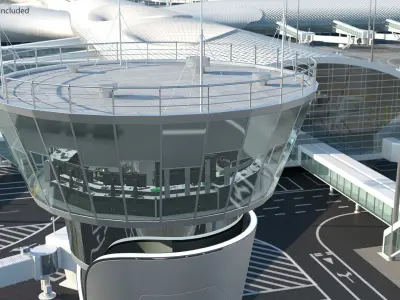  Airport Air Traffic Control Tower with Interior Generic 