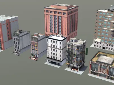 8 City Buildings 3D model