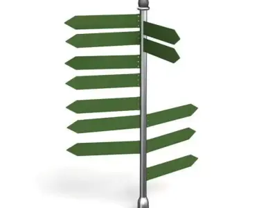 Multi Sign Street Sign Post 3D model