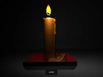 desgin 3d candle with letter l 3D Model Pack