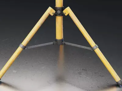 Industrial Work Floodlight Stand Low-poly 3D model