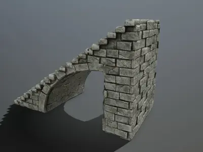 stairs stone staircase Low-poly 3D model