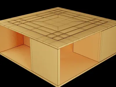 Coffee Table Low-poly 3D model 13