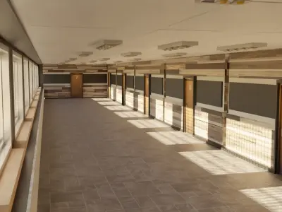 Corridor Hallway Low-poly 3D model