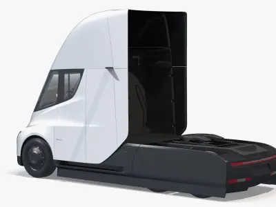  Tesla Semi Electric Truck White 