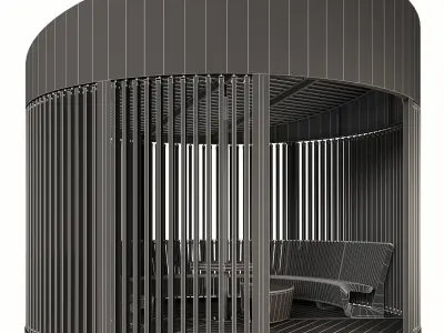 Set of round gazebos 3D model