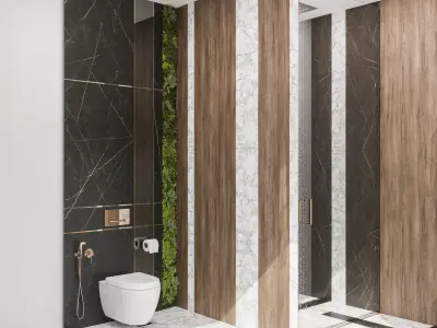 Bathroom design Low-poly 3D model