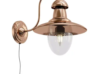 fisherman-a5518ap-1rb copper wall light with glass shade 3D model