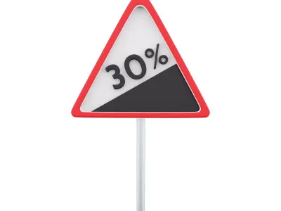 3d  Traffic Sign Steep decline 30 icon 3D model