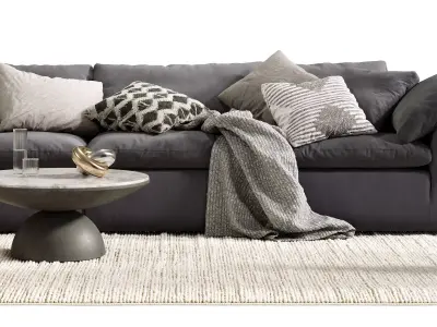 Modern Neutral Living Room Set 1 3D model