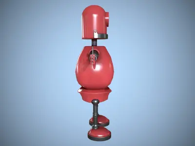 Little Red Robot Character Low-poly 3D model
