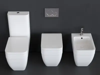 Scarabeo Ceramiche Next WC art 8303 art 8304 art 8305 Low-poly 3D model