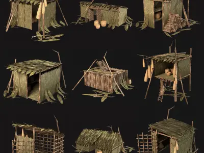 JUNGLE SWAMP CITY TRIBAL VILLAGE MEGA BUILDER AAA COLLECTION 3D Model Pack