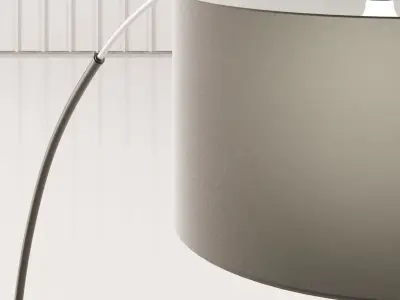 Crate and Barrel Dexter Arc Floor Lamp Grey Shade 3D model