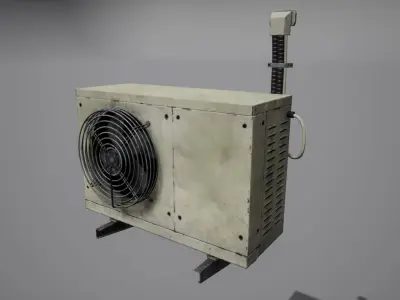 Old air conditioning condenser unit Low-poly 3D model