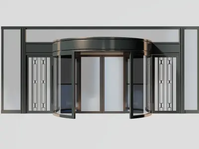 Revolving door Low-poly 3D model