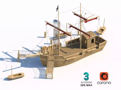Pirate Ship Playground Adventure Set 3D model