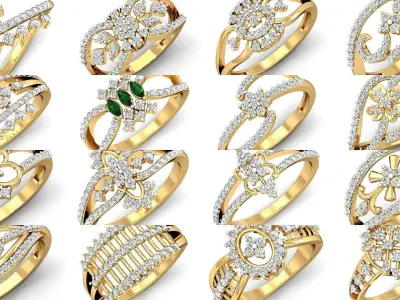 128 Women light weight ring 3dm stl render detail 3D print model 3D Model Pack