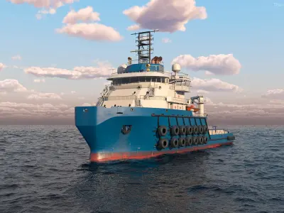  Ocean Support Vessel with Helicopter 