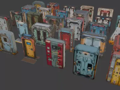 Sci-Fi Doors Set 3D model