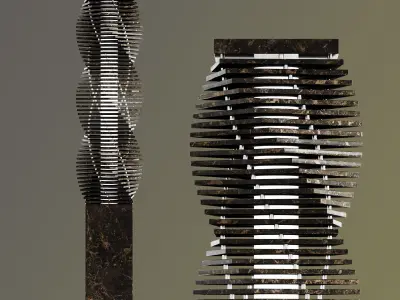 Parametric Spiral Tower Floor Lamp V1 Free low-poly 3D model