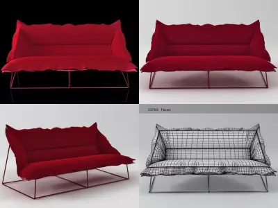 Volant 3-Seat Sofa Demi 296 3D model