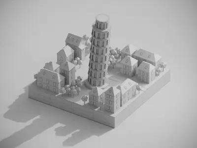 Pisa Tower Low-poly 3D model