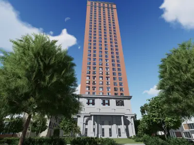 Apartment Building 3d Model Low-poly 3D model