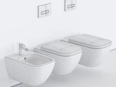 Duravit HAPPY D 2 Wall-hung WC Low-poly 3D model