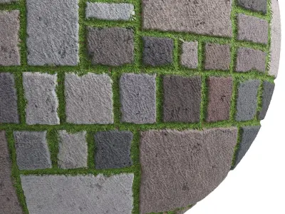 Grass Stone Materials3- By 3 color Pbr By Sbsar 4k Texture