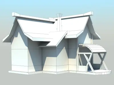 Village house - Low poly Low-poly 3D model