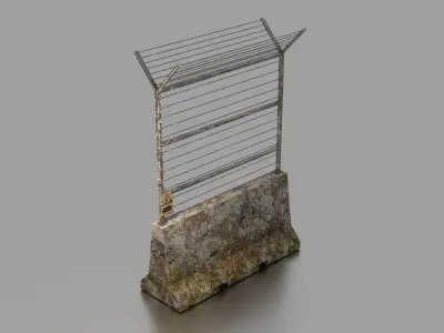 Concrete barrier  Low-poly 3D model