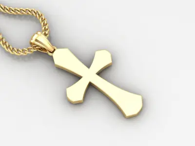 Light Gold 18K Cross Pendant 1CP041 3D print model
