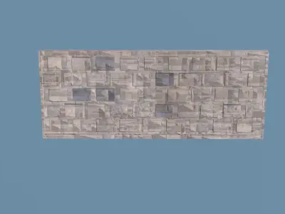 reinforced concrete fence Low-poly 3D model