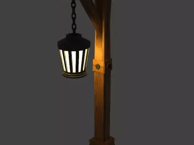low-poly street lights Low-poly 3D model