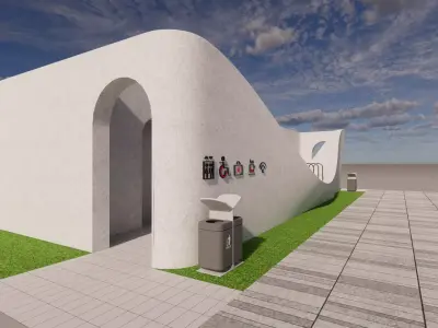 Public Restroom Building -B5 3D model