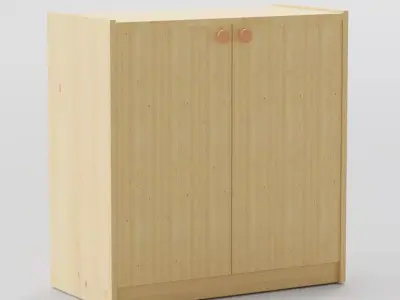 Clothing cabinet with double doors 3D model