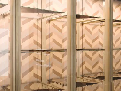 SieMatic-SLX-PURE gold kitchen design 3D model