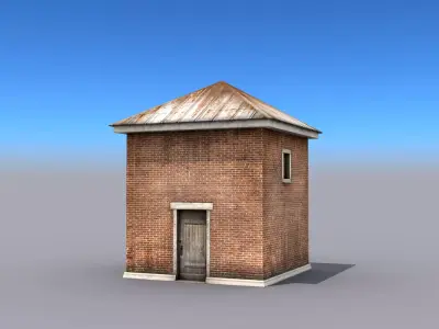 Small Industrial Building Low-poly 3D model