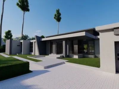 Casa Scene-villa-modern house 3D model 73