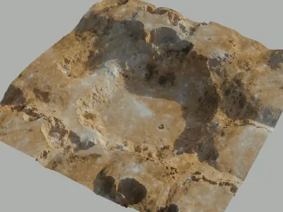 Crater 3D model 2 level of details 3D model