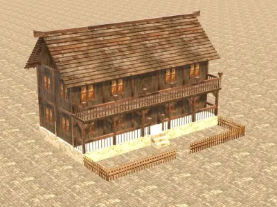 Medieval house fourteen 18 Low-poly 3D model